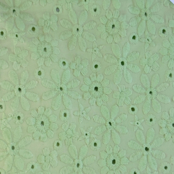 Denim & Co Larkspur Lime Floral Textured Skirt - Picture 8 of 8